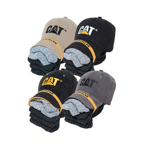 WORKWEAR, SAFETY & CORPORATE CLOTHING SPECIALISTS - CAT CAP / SOCK (12 PK) AST