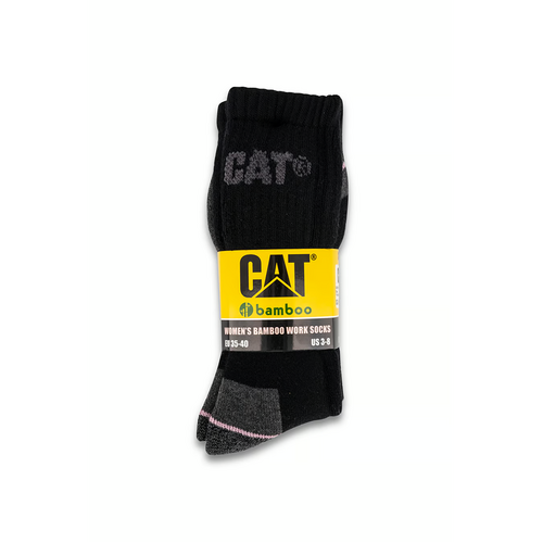 WORKWEAR, SAFETY & CORPORATE CLOTHING SPECIALISTS - Cat Bamboo Crew Sock 3Pack