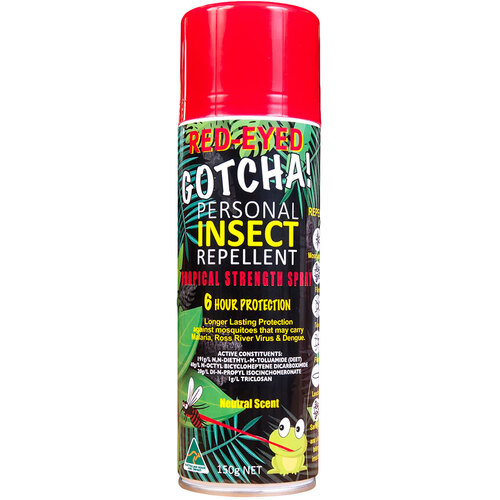 WORKWEAR, SAFETY & CORPORATE CLOTHING SPECIALISTS - Red-Eyed Gotcha Insect Repellent 150g Aerosol