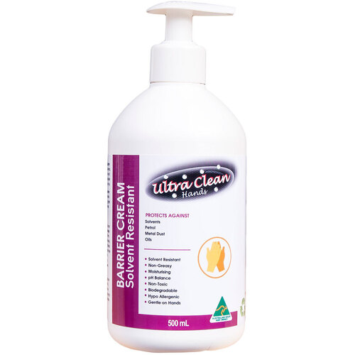 WORKWEAR, SAFETY & CORPORATE CLOTHING SPECIALISTS - Ultra Clean Hands  Barrier Cream (Solvent Resistant) 500ml Pump