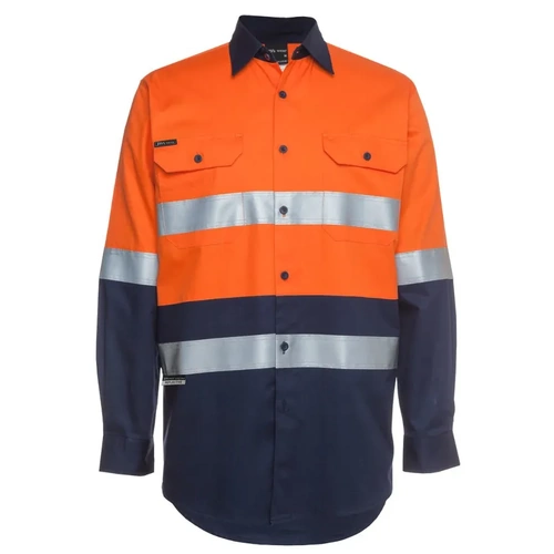 WORKWEAR, SAFETY & CORPORATE CLOTHING SPECIALISTS - JB's Hi Vis (D+N) Long Sleeve 190G Shirt