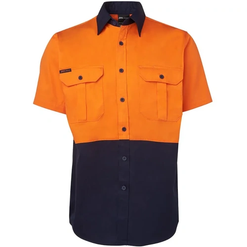 WORKWEAR, SAFETY & CORPORATE CLOTHING SPECIALISTS - JB's Hi Vis Two Tone Short Sleeve (190G) Shirt