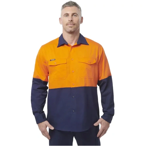 WORKWEAR, SAFETY & CORPORATE CLOTHING SPECIALISTS - Workcool - Workcool 2 Hi-Vis Spliced Shirt L/S
