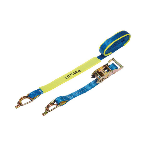 WORKWEAR, SAFETY & CORPORATE CLOTHING SPECIALISTS Ratchet Tie Down 25mmx5m 0.75T Captive J-Hook