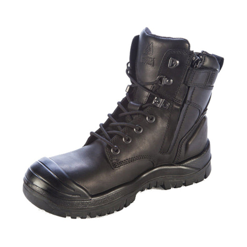 WORKWEAR, SAFETY & CORPORATE CLOTHING SPECIALISTS - Black High Ankle ZipSider Boot w/ Scuff Cap