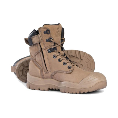 WORKWEAR, SAFETY & CORPORATE CLOTHING SPECIALISTS - Stone High Leg ZipSider Boot w/ Scuff Cap
