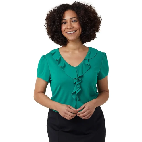 WORKWEAR, SAFETY & CORPORATE CLOTHING SPECIALISTS - NNT - MATT JERSEY CAP SLEEVE RUFFLE NECK T-TOP