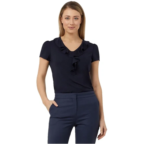 WORKWEAR, SAFETY & CORPORATE CLOTHING SPECIALISTS NNT - MATT JERSEY CAP SLEEVE RUFFLE NECK T-TOP
