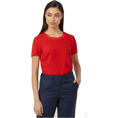 WORKWEAR, SAFETY & CORPORATE CLOTHING SPECIALISTS - NNT - SATIN BACK CREPE SHORT SLEEVE TOP