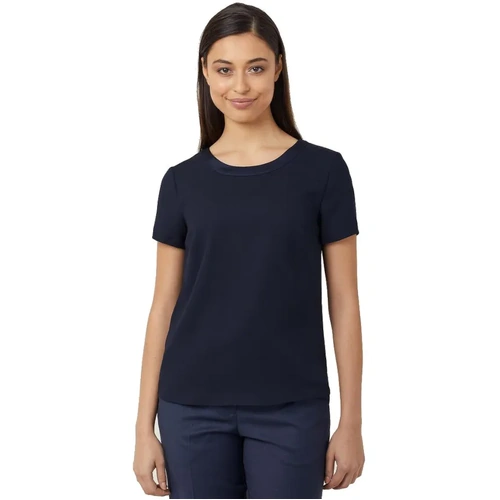 WORKWEAR, SAFETY & CORPORATE CLOTHING SPECIALISTS NNT - SATIN BACK CREPE SHORT SLEEVE TOP