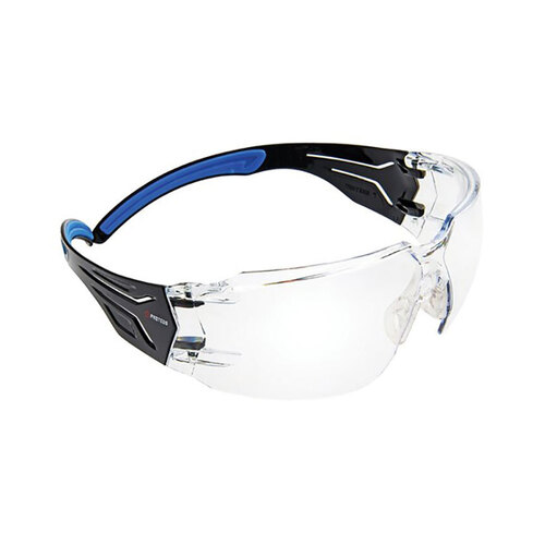 WORKWEAR, SAFETY & CORPORATE CLOTHING SPECIALISTS - Proteus 4 Safety Glasses Clear Lens Super Flex Arms