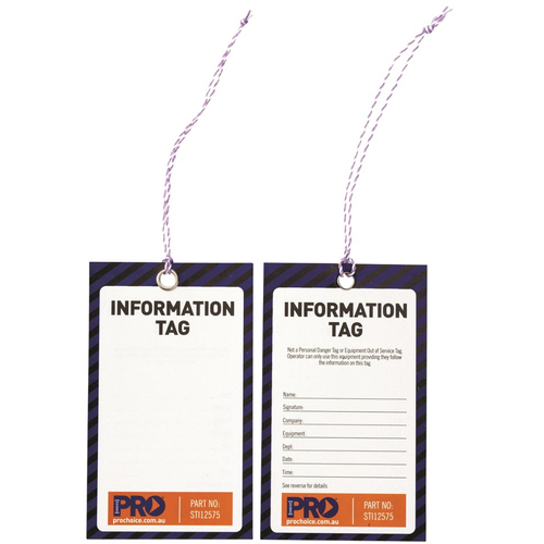 WORKWEAR, SAFETY & CORPORATE CLOTHING SPECIALISTS Safety Tag "INFORMATION" 125mm x 75mm - Pack of 100