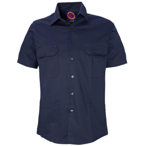 WORKWEAR, SAFETY & CORPORATE CLOTHING SPECIALISTS Open Front Shirt - Short Sleeve