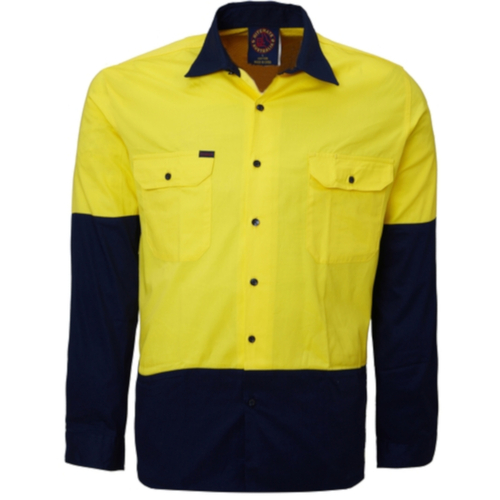 WORKWEAR, SAFETY & CORPORATE CLOTHING SPECIALISTS 2 Tone Vented Light Weight Open Front S/S Shirt with 3M 8910 Reflective Tape