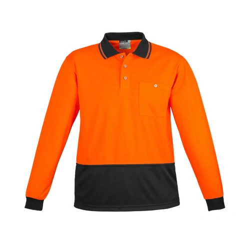WORKWEAR, SAFETY & CORPORATE CLOTHING SPECIALISTS - Unisex Hi Vis Basic Spliced L/S Polo