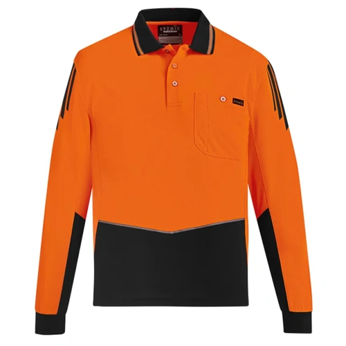 WORKWEAR, SAFETY & CORPORATE CLOTHING SPECIALISTS - Mens Hi Vis Flux L/S Polo