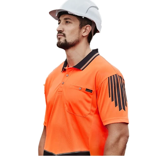 WORKWEAR, SAFETY & CORPORATE CLOTHING SPECIALISTS Mens Hi Vis Flux S/S Polo