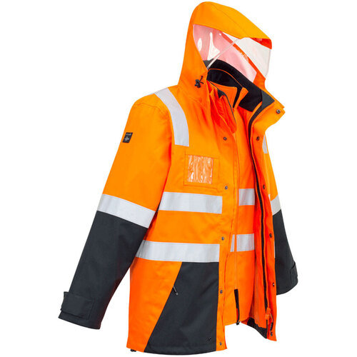 WORKWEAR, SAFETY & CORPORATE CLOTHING SPECIALISTS Mens Hi Vis 4 in 1 Waterproof Jacket