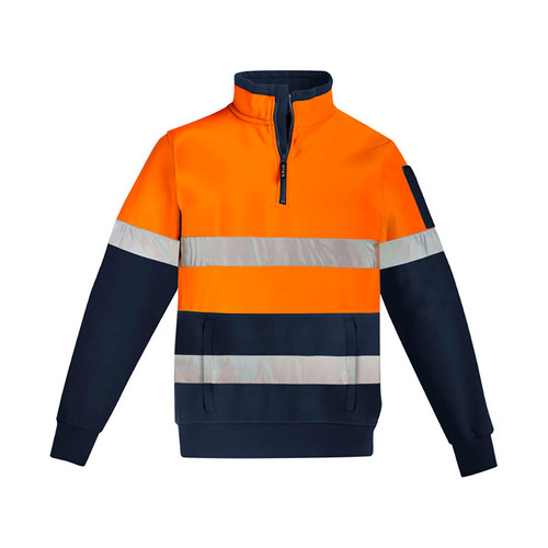 WORKWEAR, SAFETY & CORPORATE CLOTHING SPECIALISTS - Mens Hi Vis 1/4 Zip Pullover - Hoop Taped