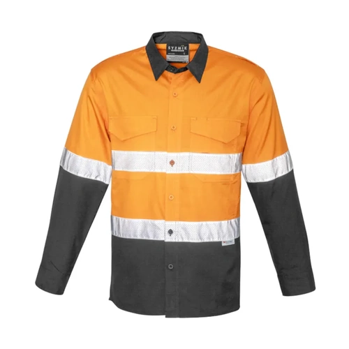 WORKWEAR, SAFETY & CORPORATE CLOTHING SPECIALISTS - Mens Rugged Cooling Hi Vis Taped L/S Shirt