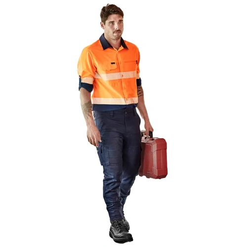 WORKWEAR, SAFETY & CORPORATE CLOTHING SPECIALISTS - Mens Hi Vis Outdoor Segmented Tape L/S Shirt