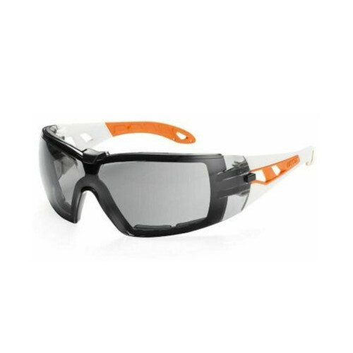 WORKWEAR, SAFETY & CORPORATE CLOTHING SPECIALISTS - Pheos Small w/Foam Guard, White/Orange Arms, Grey 23% HC-AF lens