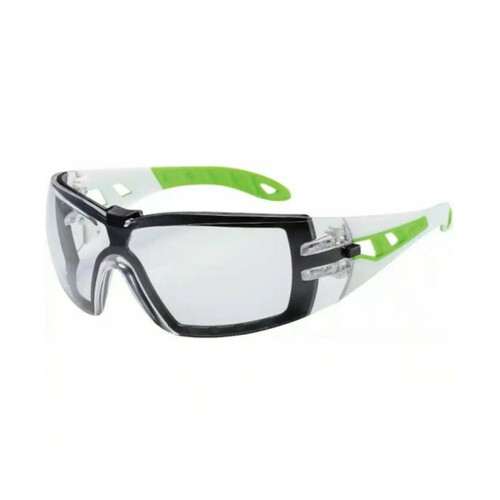 WORKWEAR, SAFETY & CORPORATE CLOTHING SPECIALISTS - Pheos Small w/Foam Guard, Black/Lime Arms, Clear THS lens