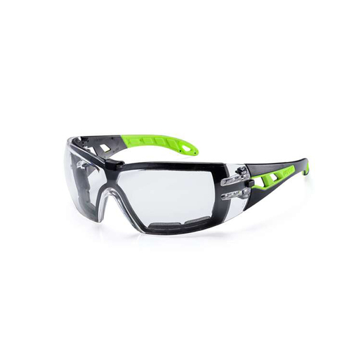 WORKWEAR, SAFETY & CORPORATE CLOTHING SPECIALISTS - Pheos Small w/Foam Guard, Black/Lime Arms, Grey 14% THS lens