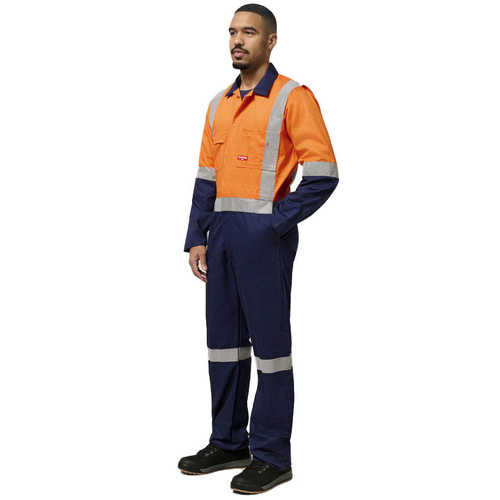 WORKWEAR, SAFETY & CORPORATE CLOTHING SPECIALISTS - Foundations - Hi-Visibility Two Tone Cotton Drill Coverall with 3M Tape
