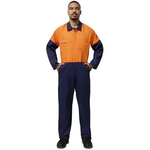WORKWEAR, SAFETY & CORPORATE CLOTHING SPECIALISTS - Foundations - Hi-Visibility Two Tone Cotton Drill Coverall
